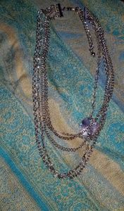 Silver & Crystal multistrand necklace